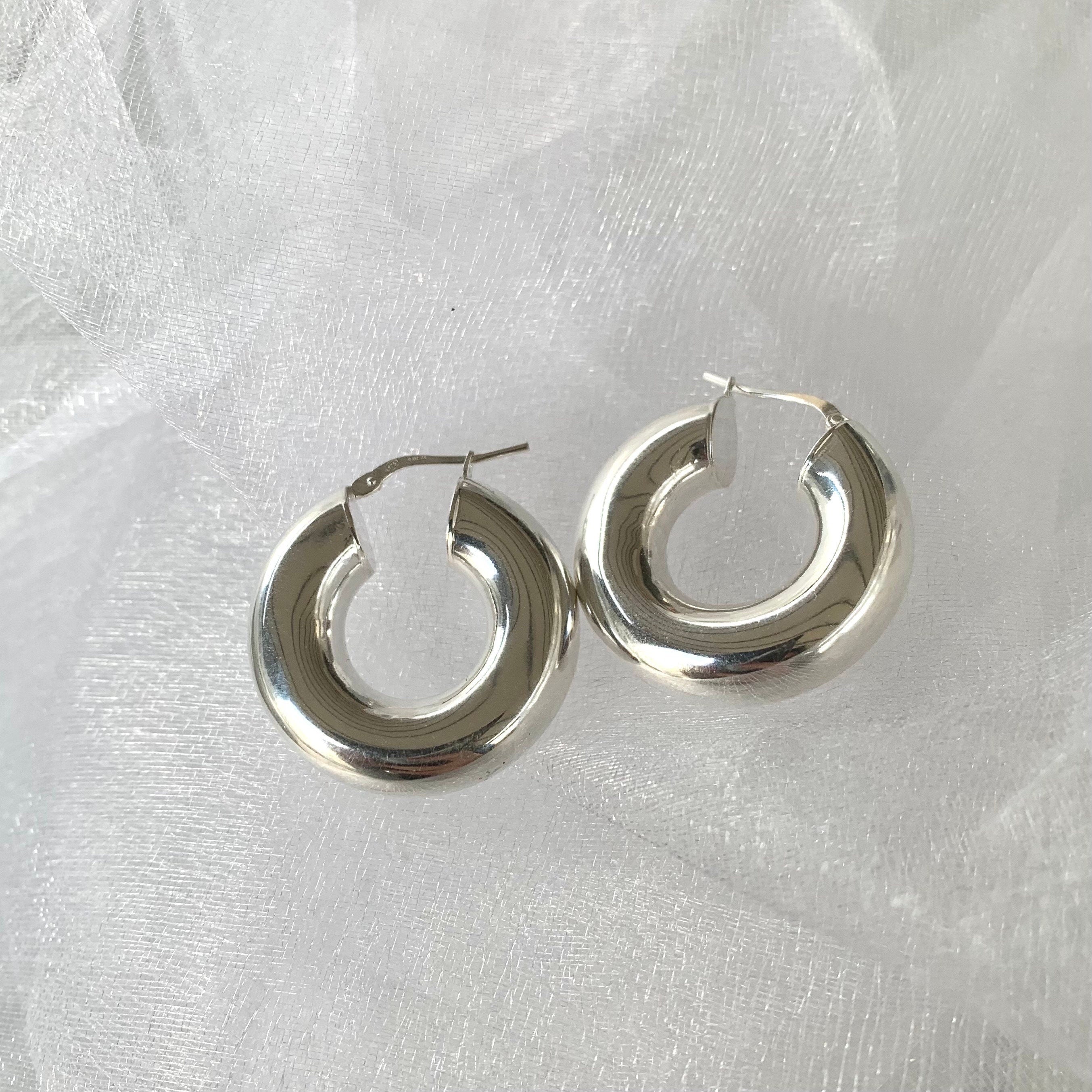 Thick hoop earrings