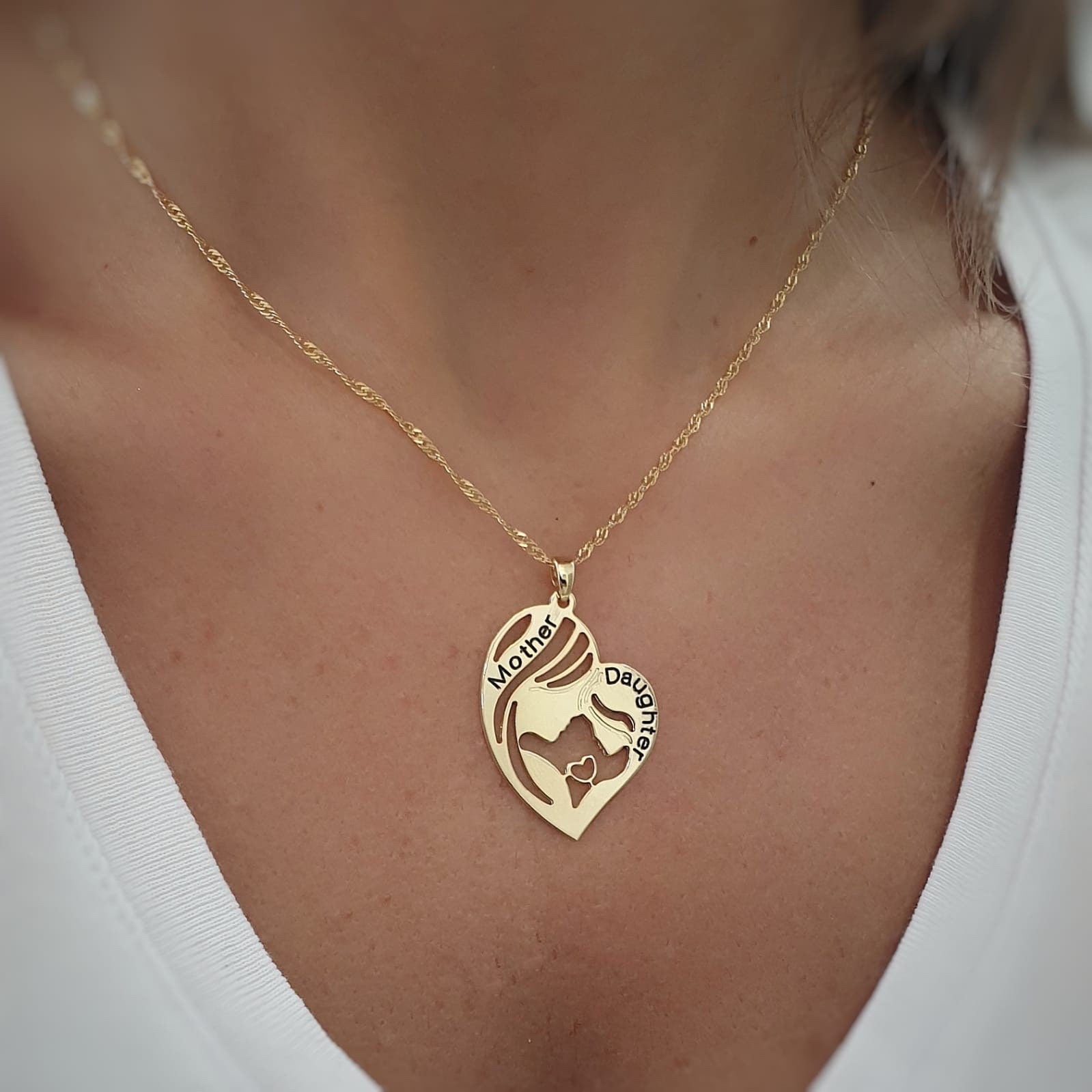 Mother and daughter necklace