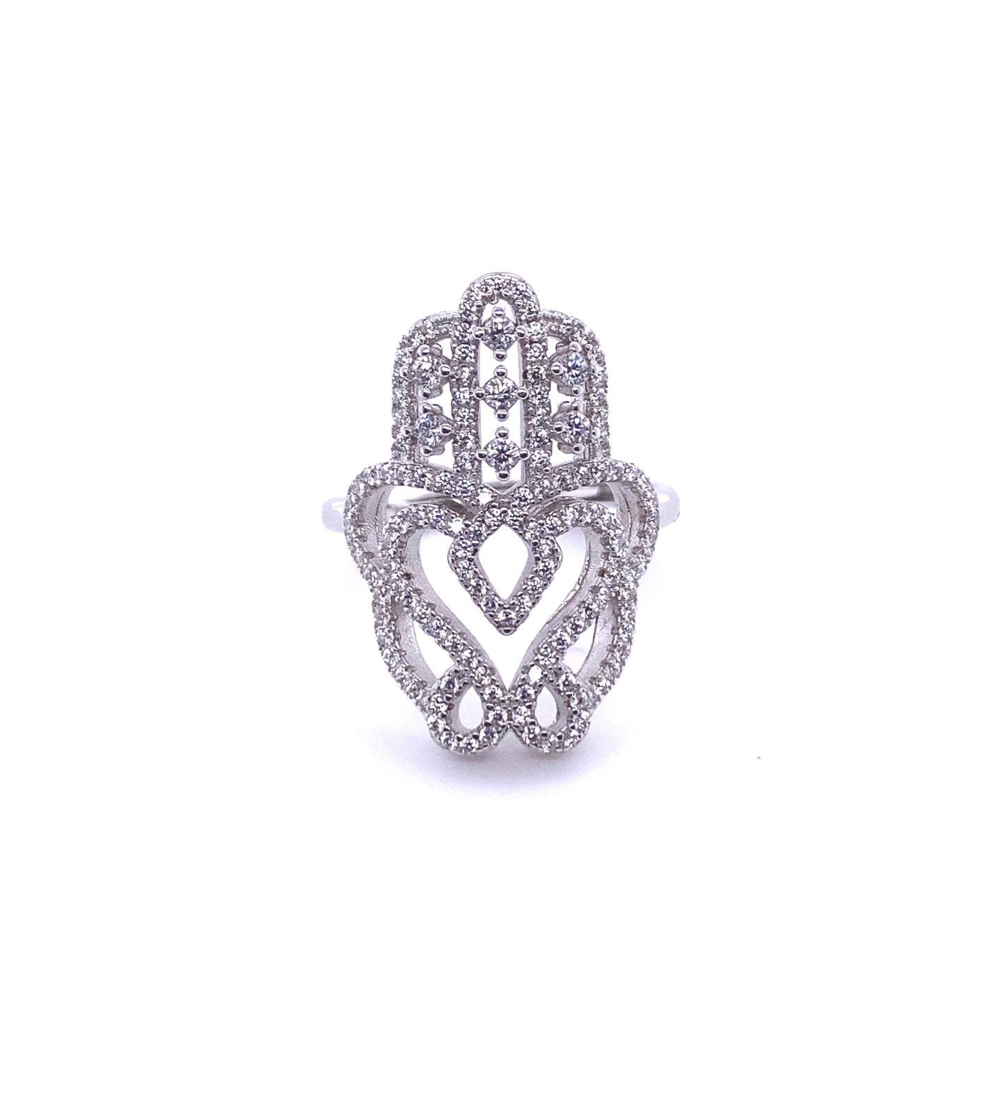 Embellished Hamsa Ring