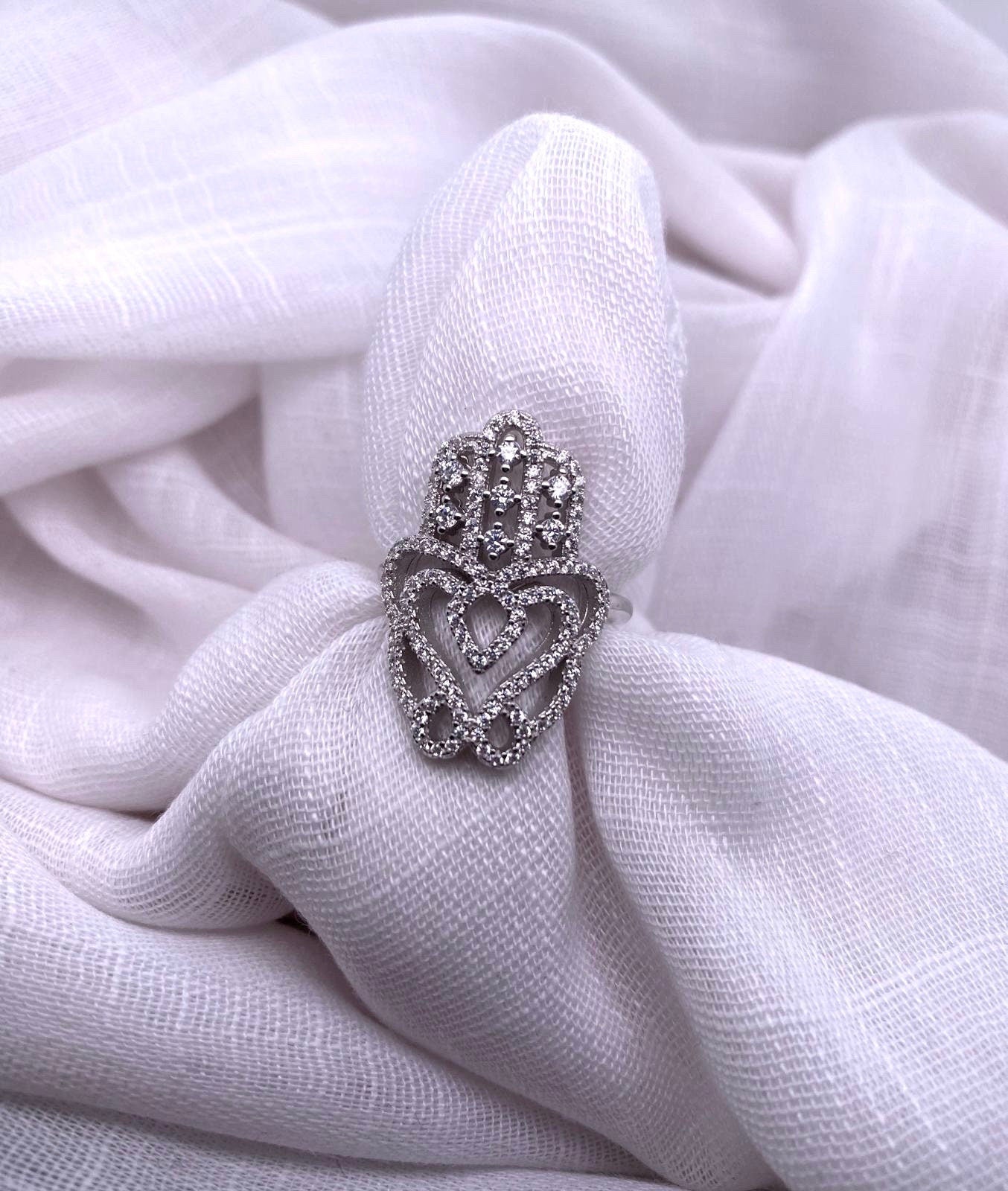 Embellished Hamsa Ring