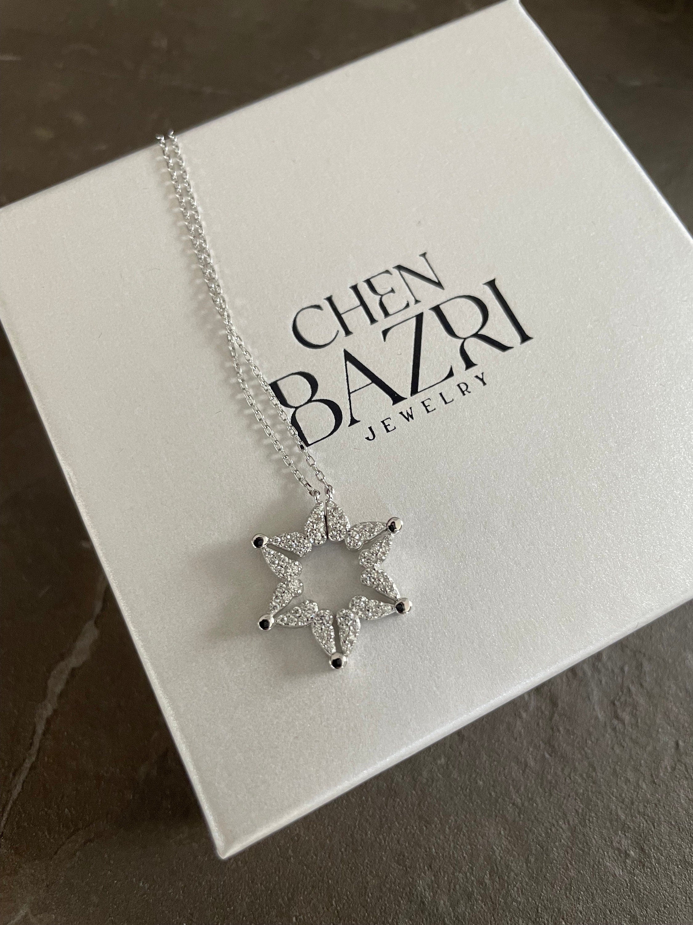 Butterfly star of david necklace