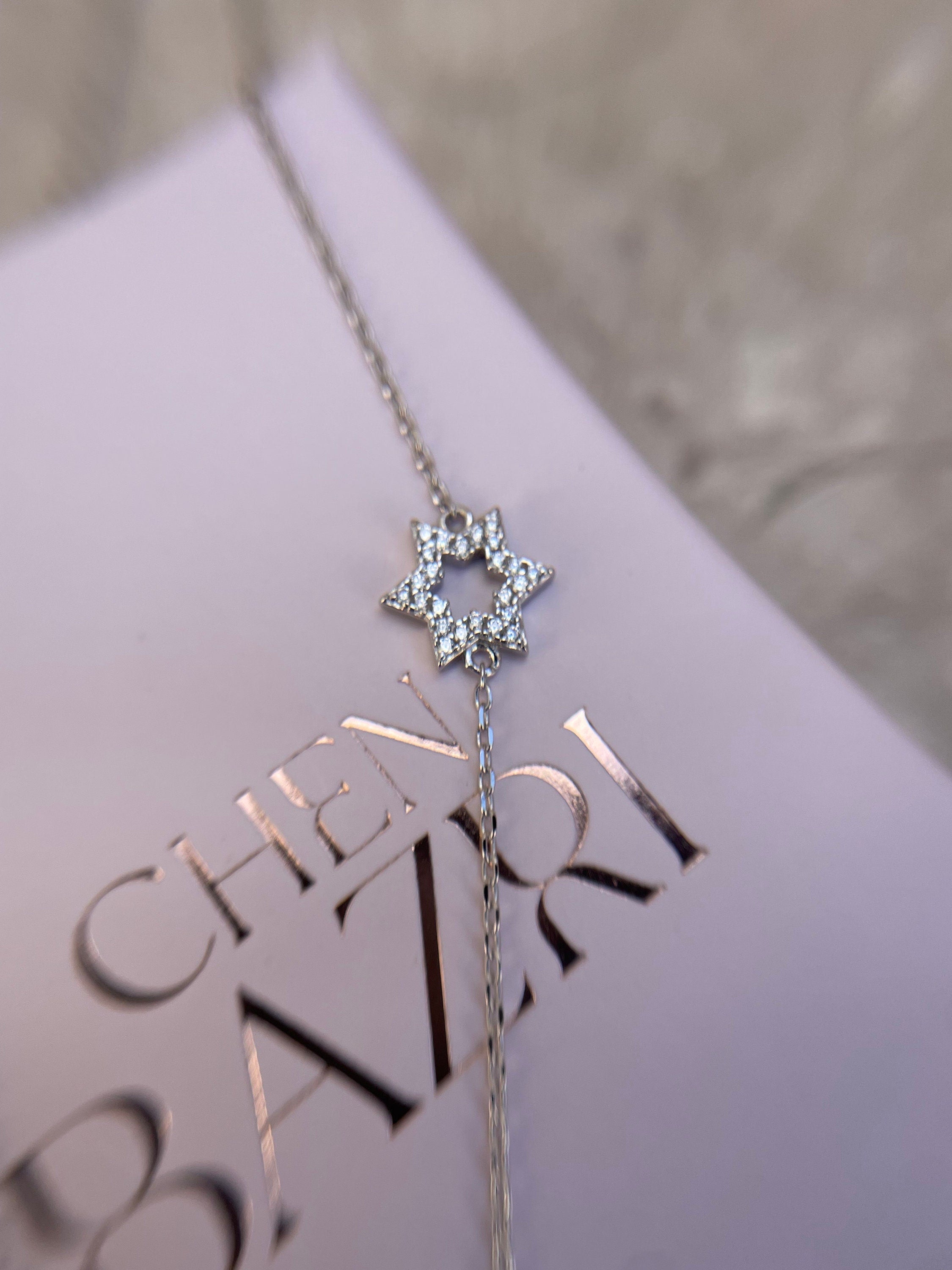 Kfir necklace Israel symbols CZ