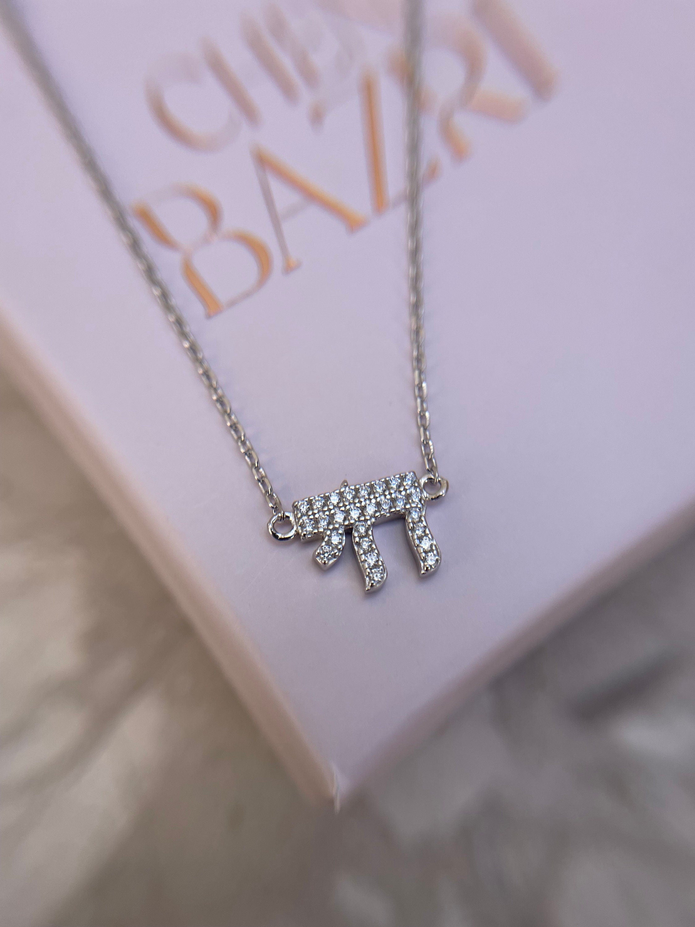 Kfir necklace Israel symbols CZ