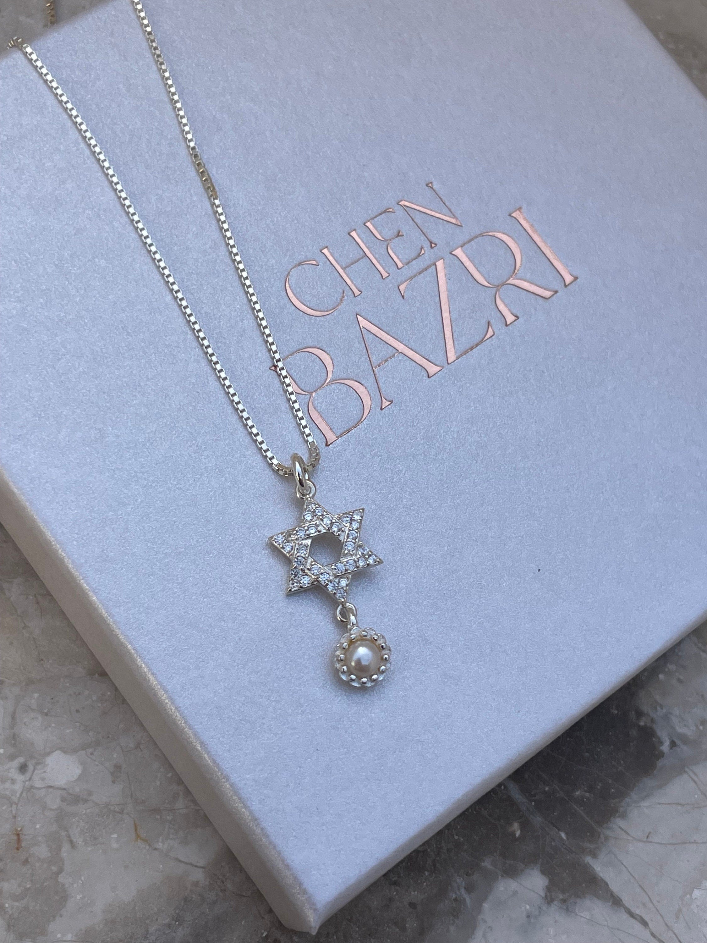 Magen David&pearl necklace