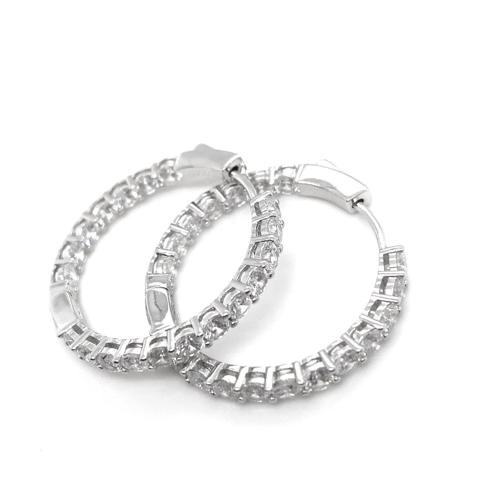 Hoop Earrings with Sparkling Zirconia