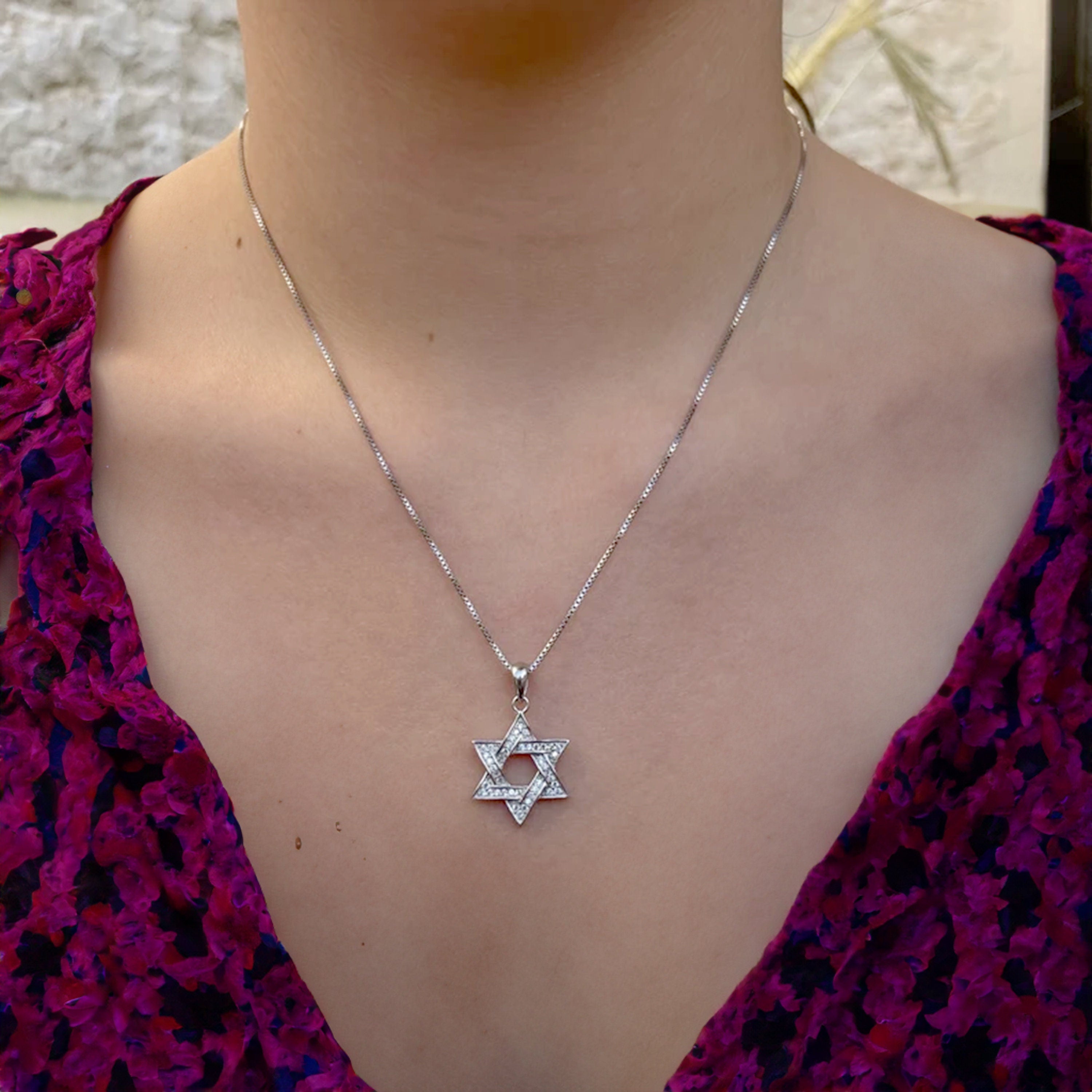 Magen david studded CZ