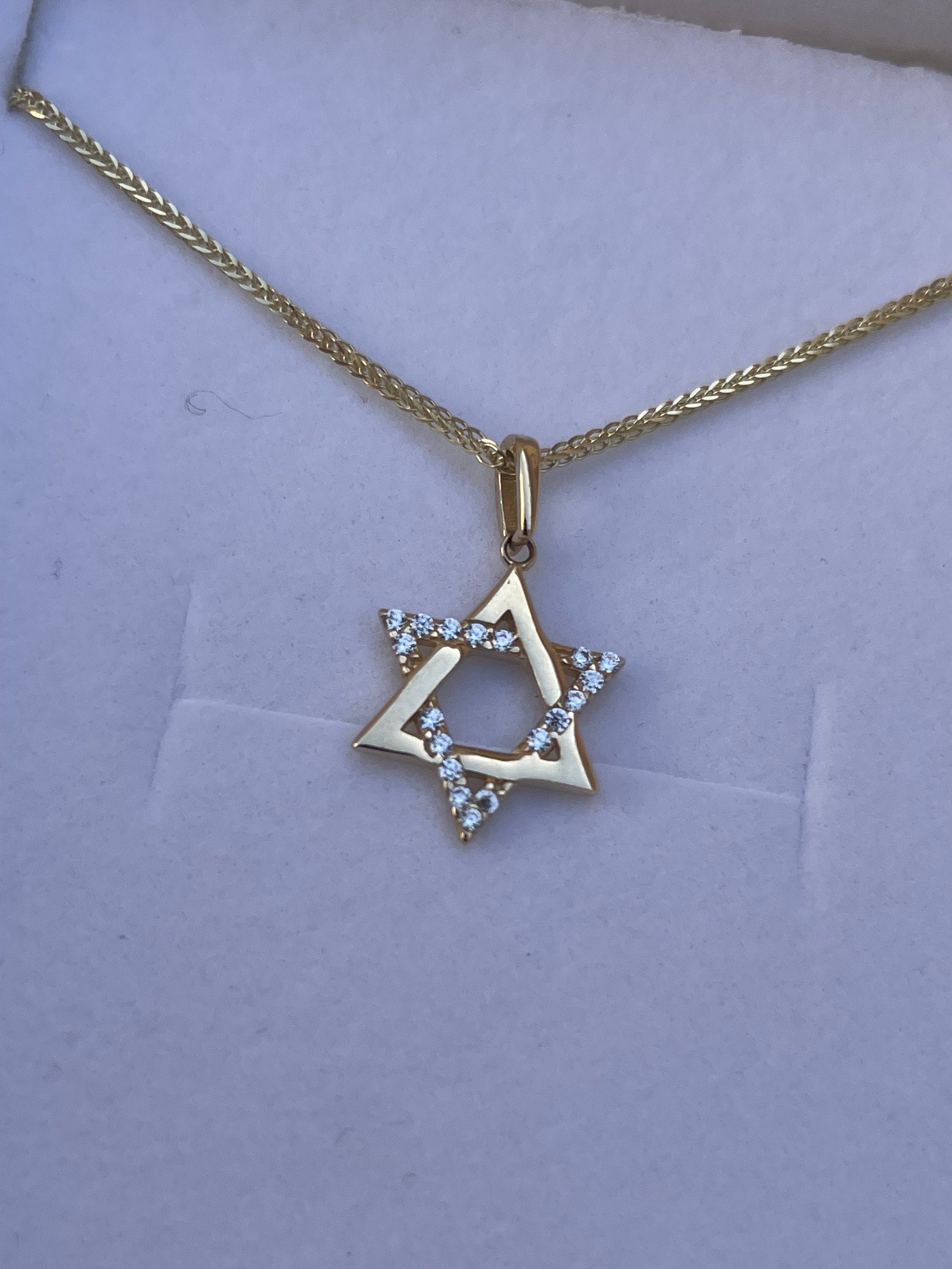 14K Tiny Magen David Necklace,