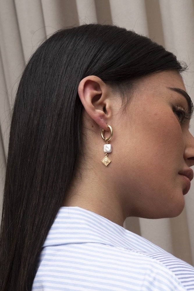 Nalla earrings with real pearls