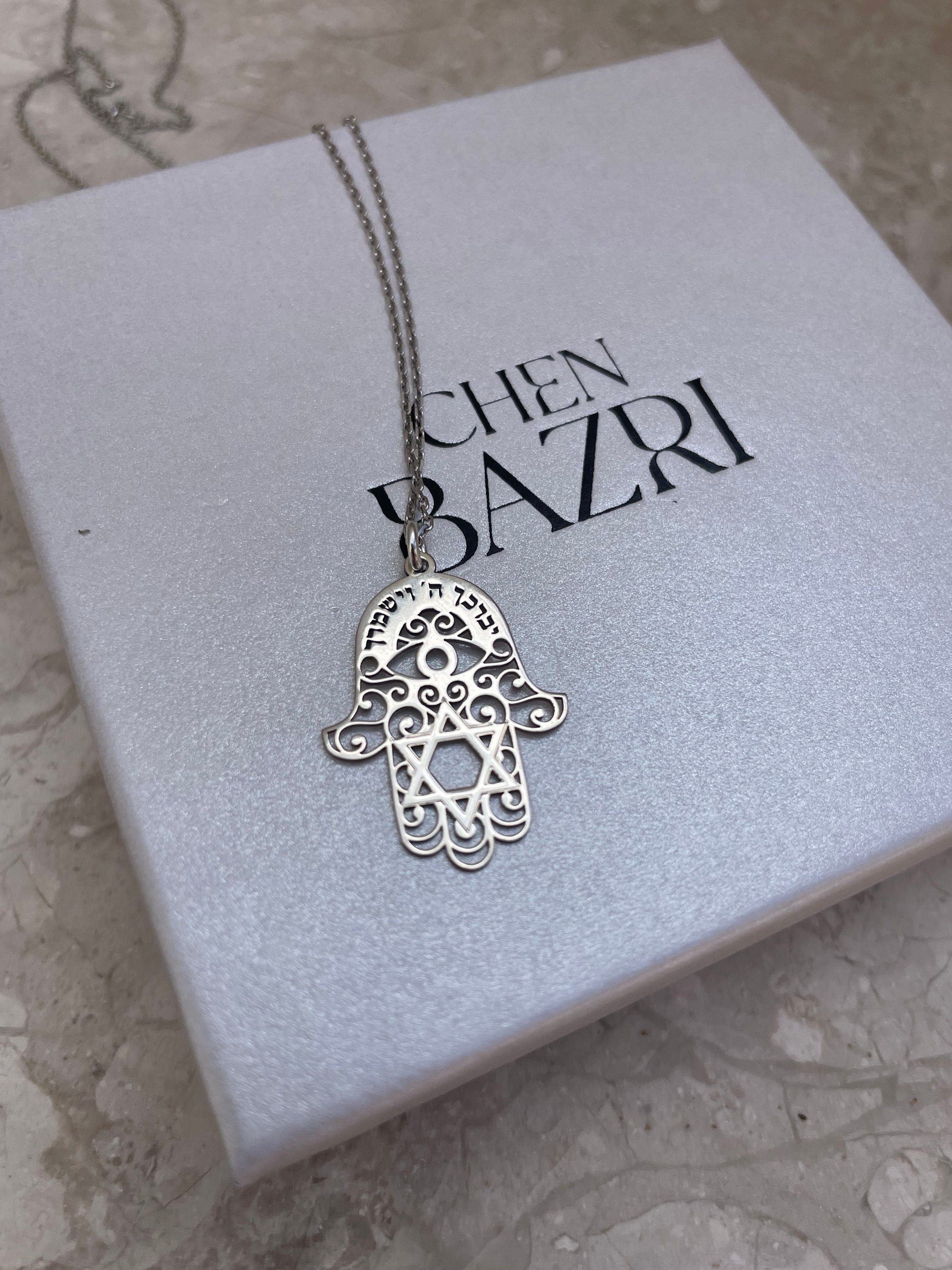 Symbolic Hamsa and magen David Necklace