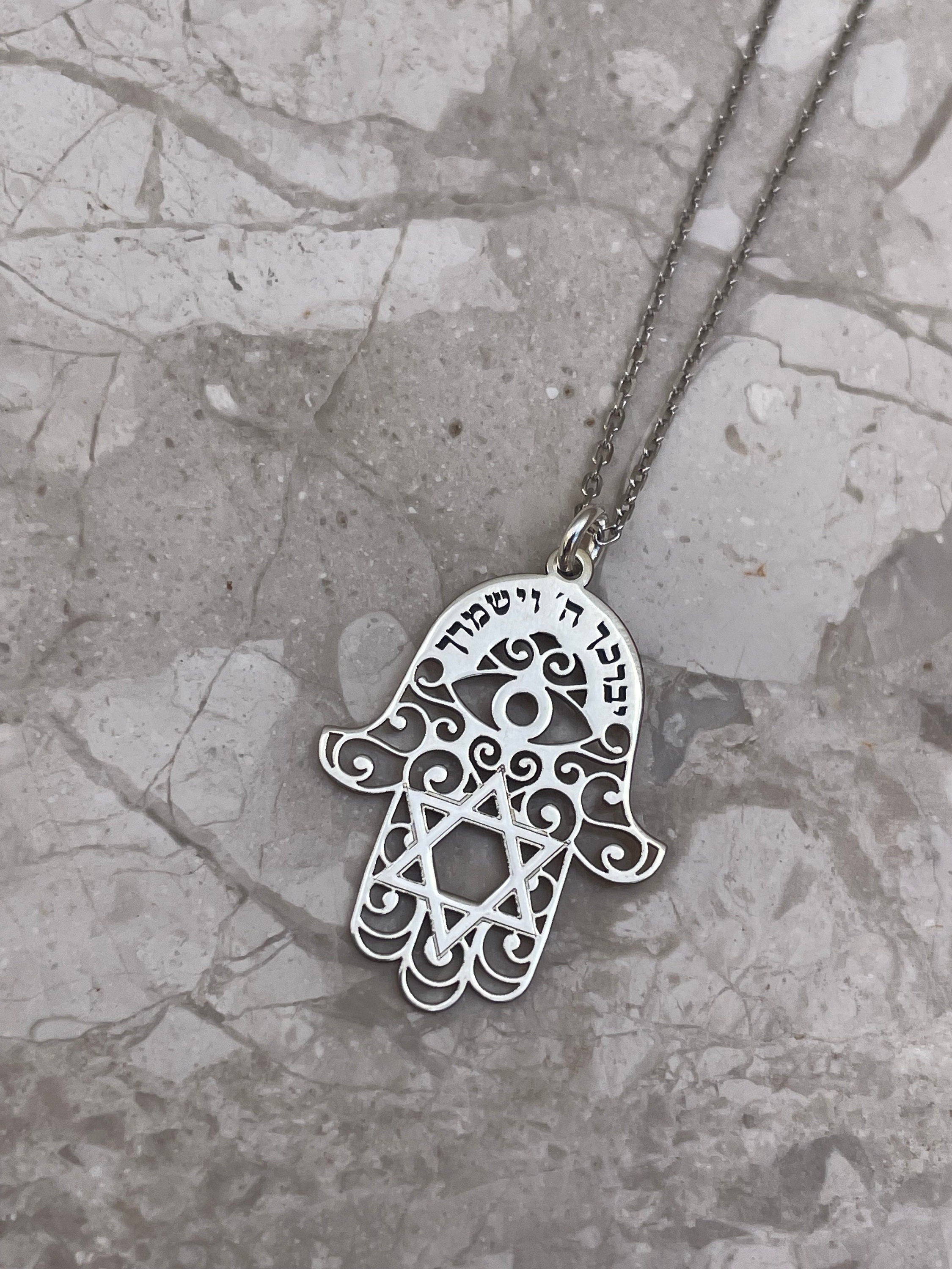 Symbolic Hamsa and magen David Necklace